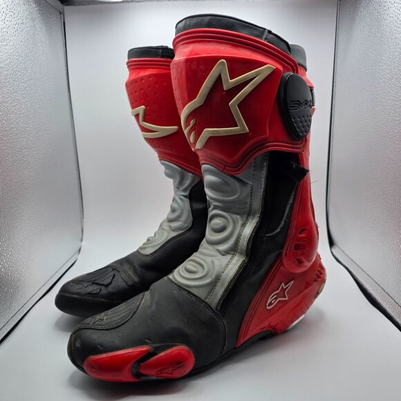 Alpinestars SMX Plus Mens Size 11.5 Red Black Motorcycle Boots Track Racing main image 10
